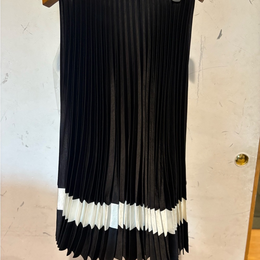 Women’s black and white pleated skirt